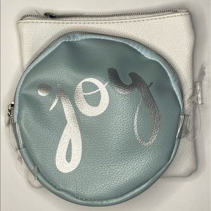 Set of 2 makeup bags blue white silver